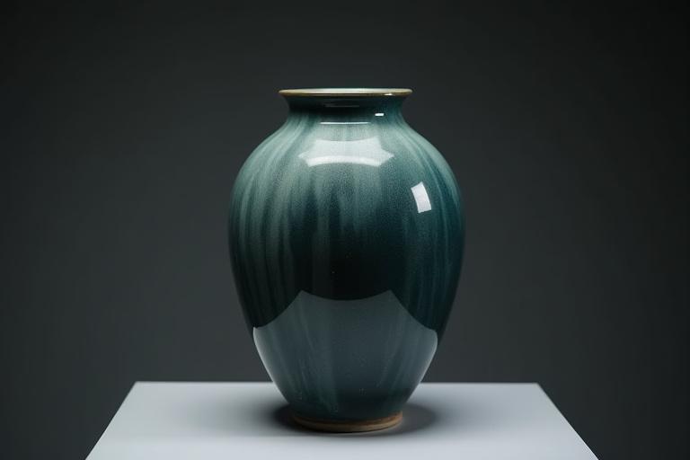 A unique, artistically glazed ceramic vase as a limited edition art piece.
